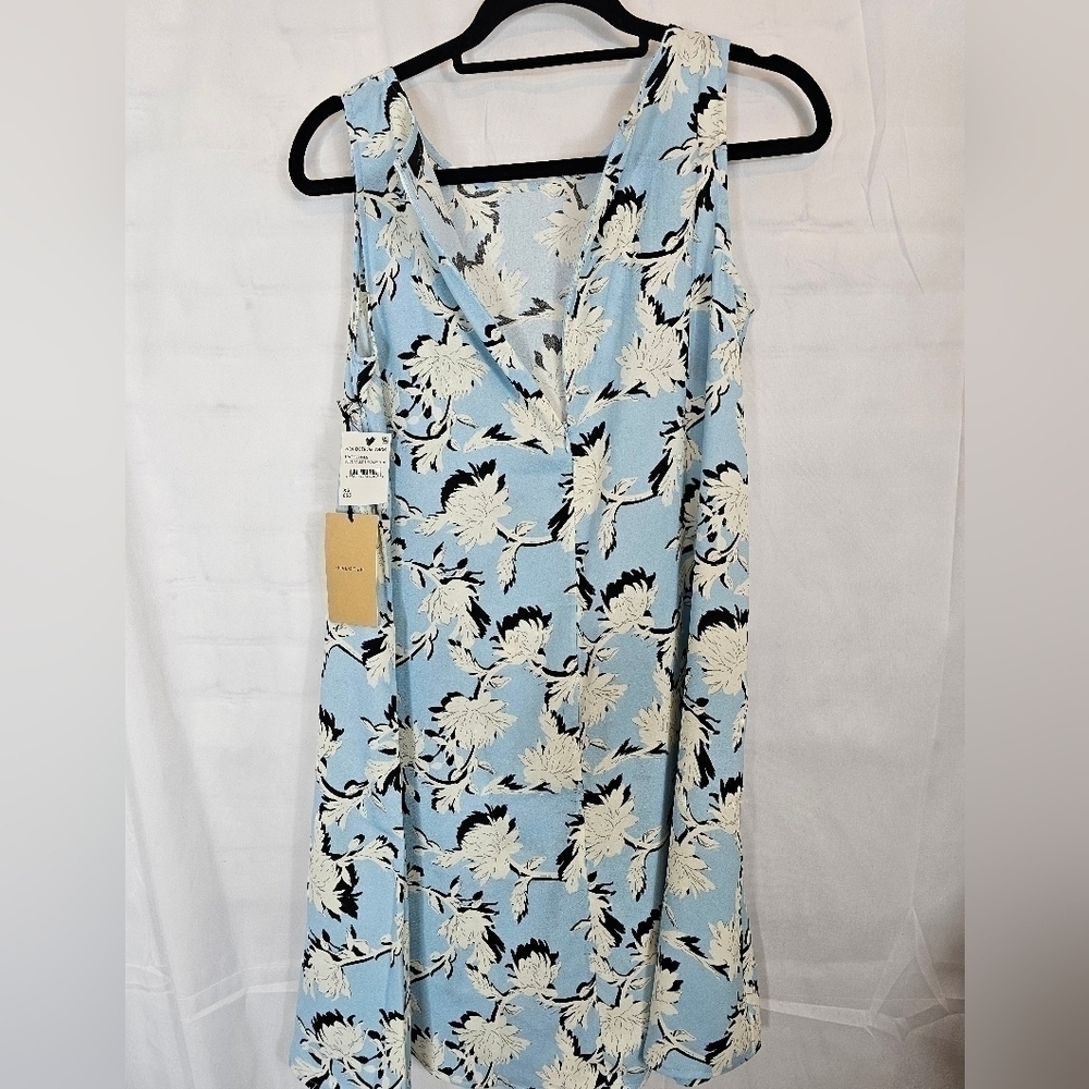 HALOGEN size XS light blue floral print sleeveless dress NWT - Picture 5 of 5